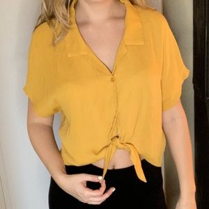 Yellow crop top blouse